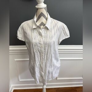 Women's Tommy Hilfiger Micro Polka Dot Button Up Shirt Size XXL
